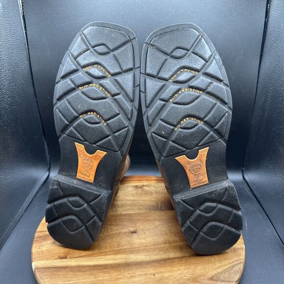 Ariat Cascade 8” Square Toe Mens Size 11.5 EE Wide Work Boots Brown Steel Toe - Picture 7 of 8